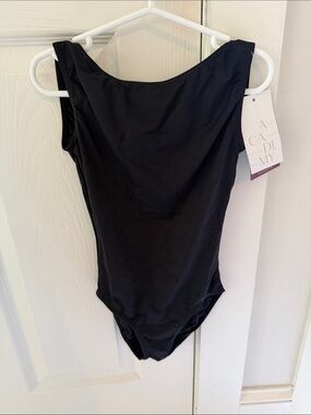 Ballet Rosa “Bella” Black Boatneck Scoop Neck Leotard